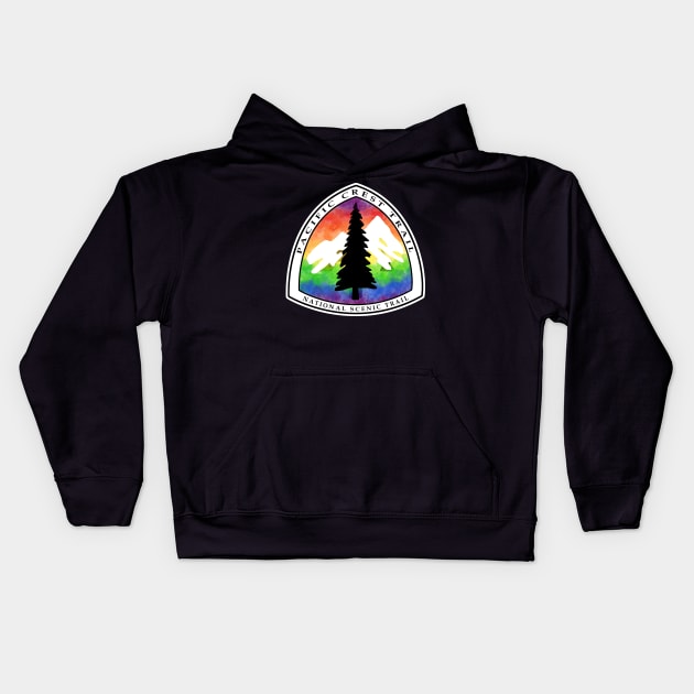 Rainbow Pacific Crest trail Kids Hoodie by Deedy Studio